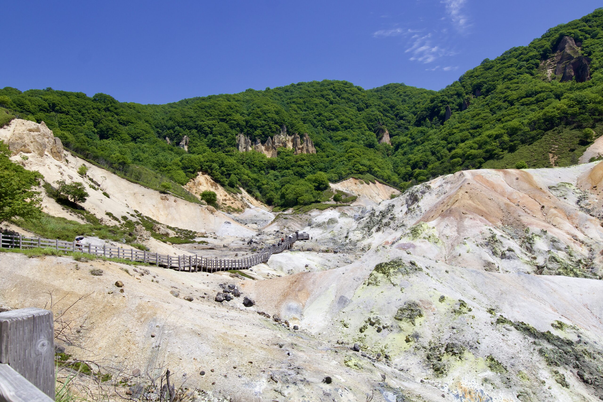 登別地獄谷を訪れた際の風景