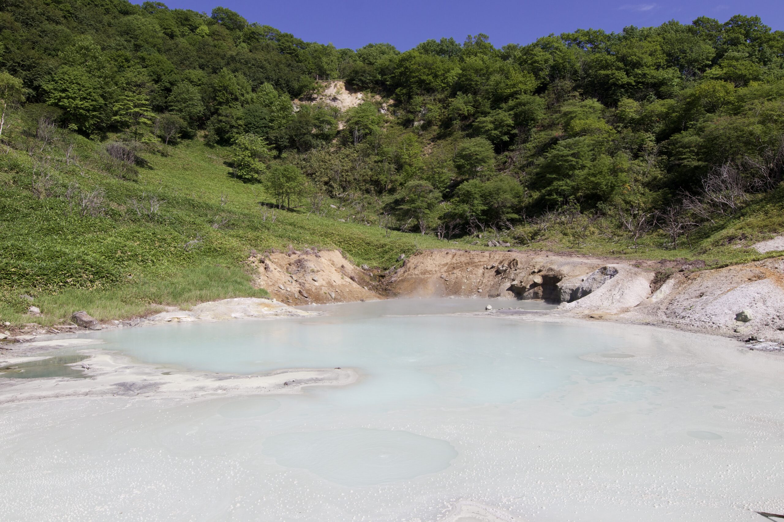 登別の奥の湯を訪れた際の風景